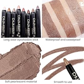evpct Cocoa Shimmer Cream Eye Shadow Brightener Sticks Set for Eyes, Cocoa Shimmery Matte Pencil Eye shadow Applicator Stick Pen Palette Makeup Waterproof sombras en crema para ojos 21