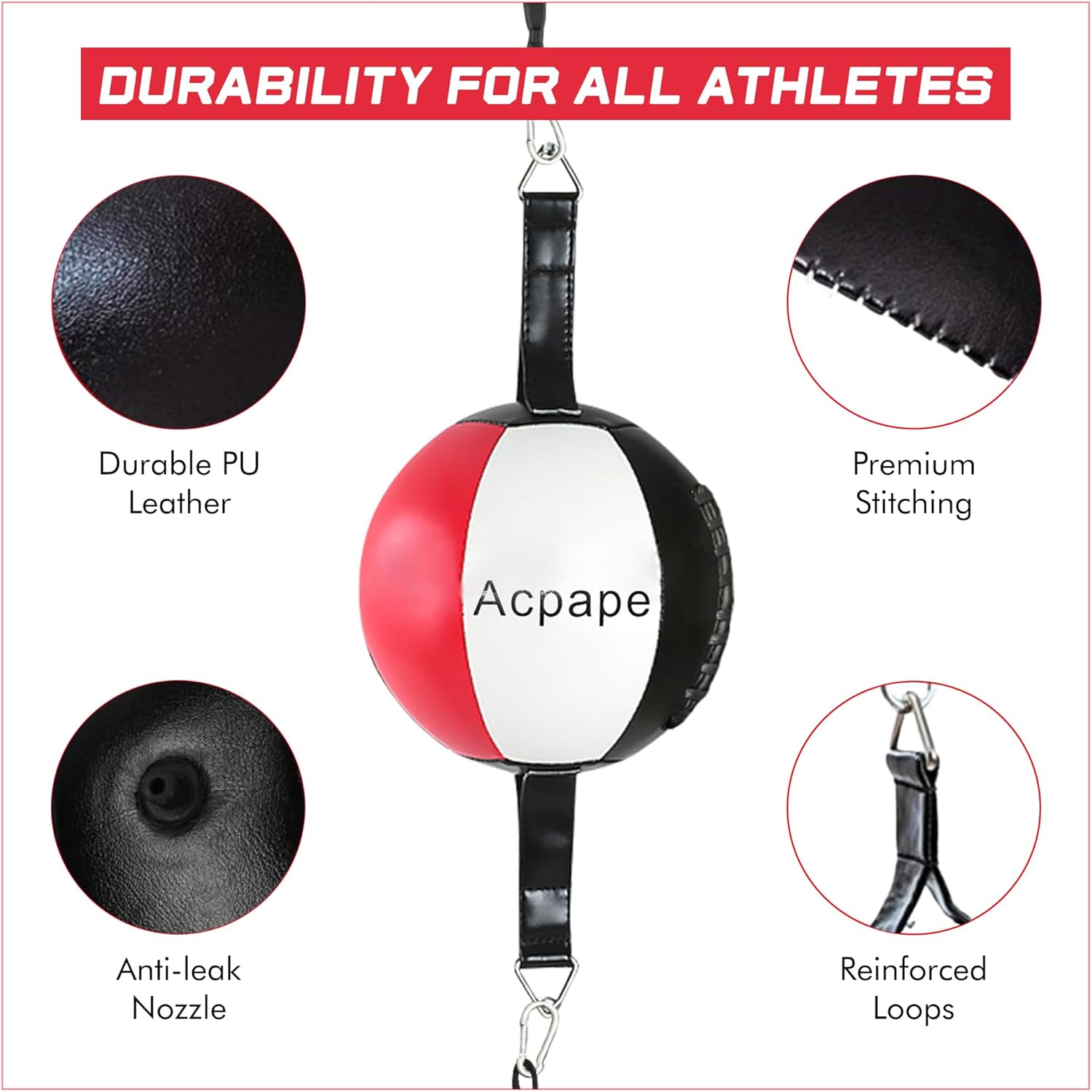 Double End Boxing Bag with Boxing Gloves - Premium Punching Bag for Speed and Reflex Training - Durable Boxing Bag for Home Workouts and Professional Training Sessions - Image 4