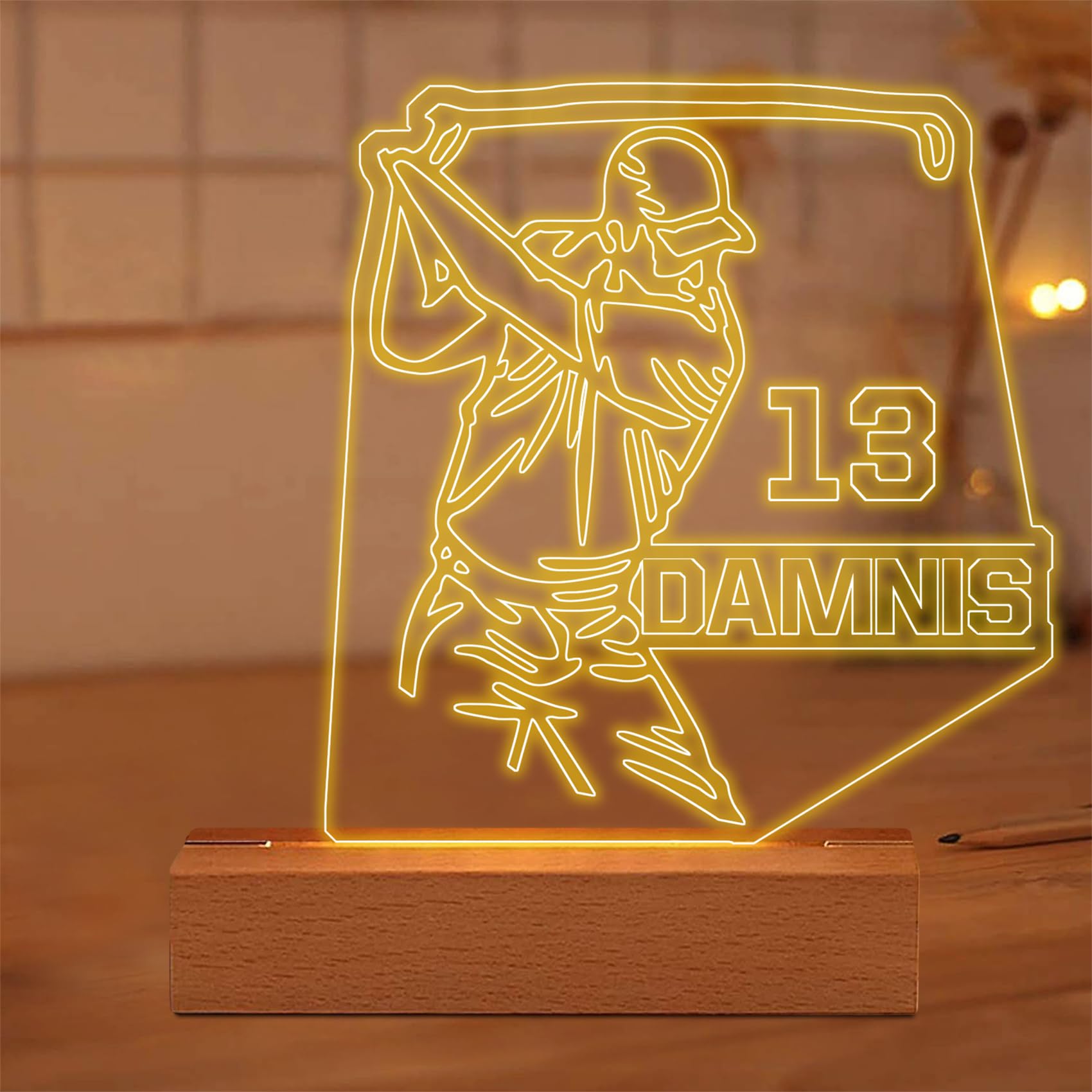Personalized Golf Led Night Light Custom Name Golf Light Up Sign Acrylic Golf Lamp Decor for Boys Girls Sport Lovers Golfer Game Room Golf Sport Gifts for Christmas