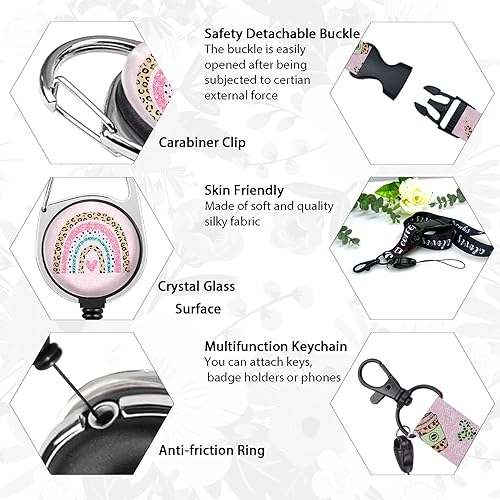 Miniatura 142 de Giancomics Black ID Badge Holder with Lanyard, Lanyards for ID Badges with Badge Reel Retractable Heavy Duty, Lanyard with ID Holder Keychain Clip