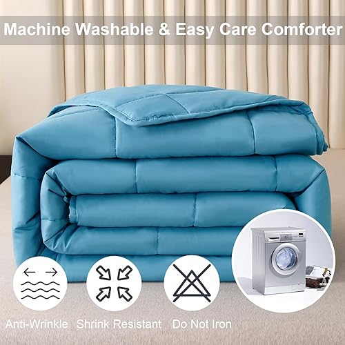Miniatura 6 de Edredón extra grande de 128 x 120 pulgadas, edredón de 3 piezas ligero reversible de plumón alternativo para todas las estaciones con 8 pestañas en