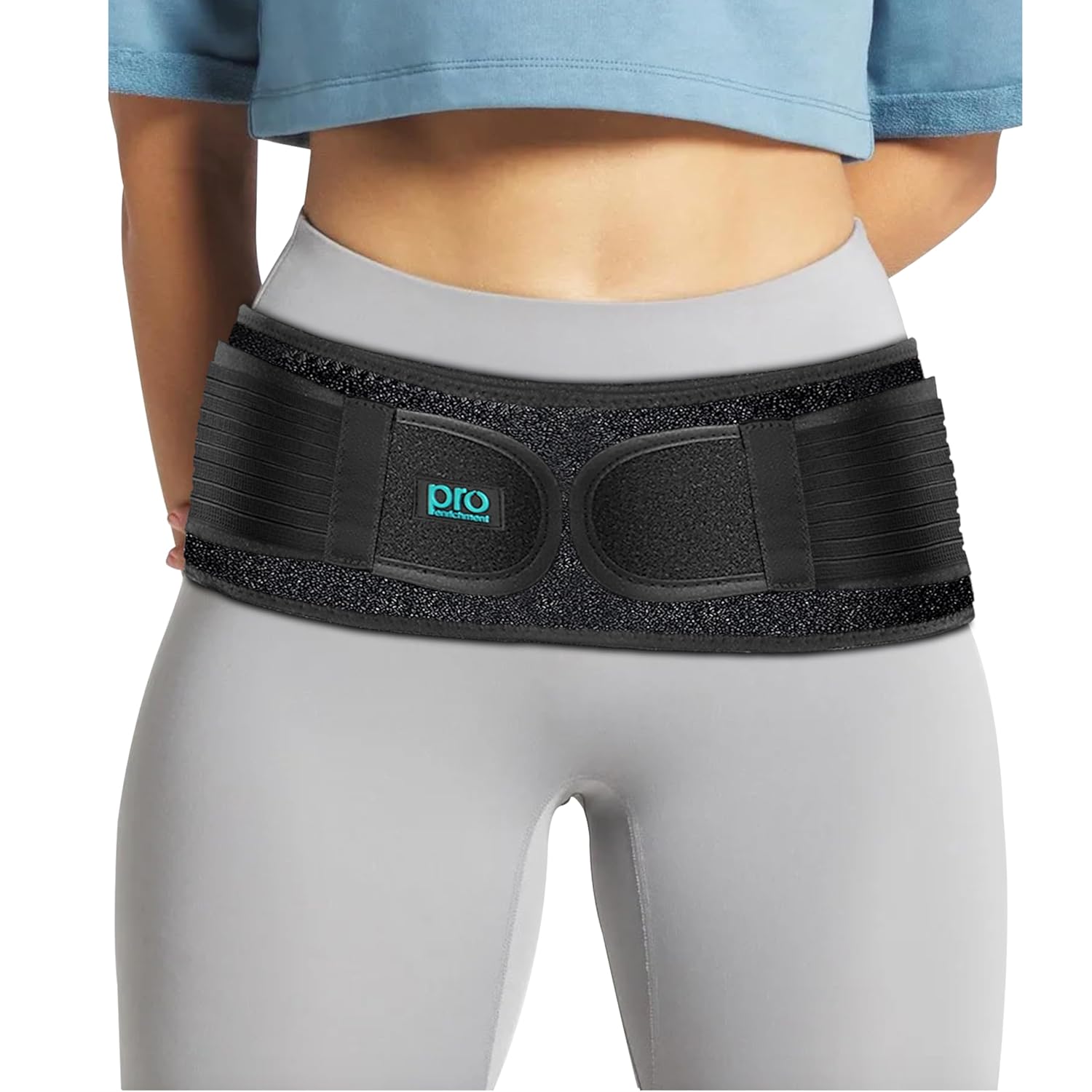 Sacroiliac Hip SI Belt for Women and Men That Alleviates Sciatic, Pelvic, Lower Back, Leg and Sacral Nerve Pain Caused by Si Joint Dysfunction| USA Patented - Hip Brace Support (Regular/Black)