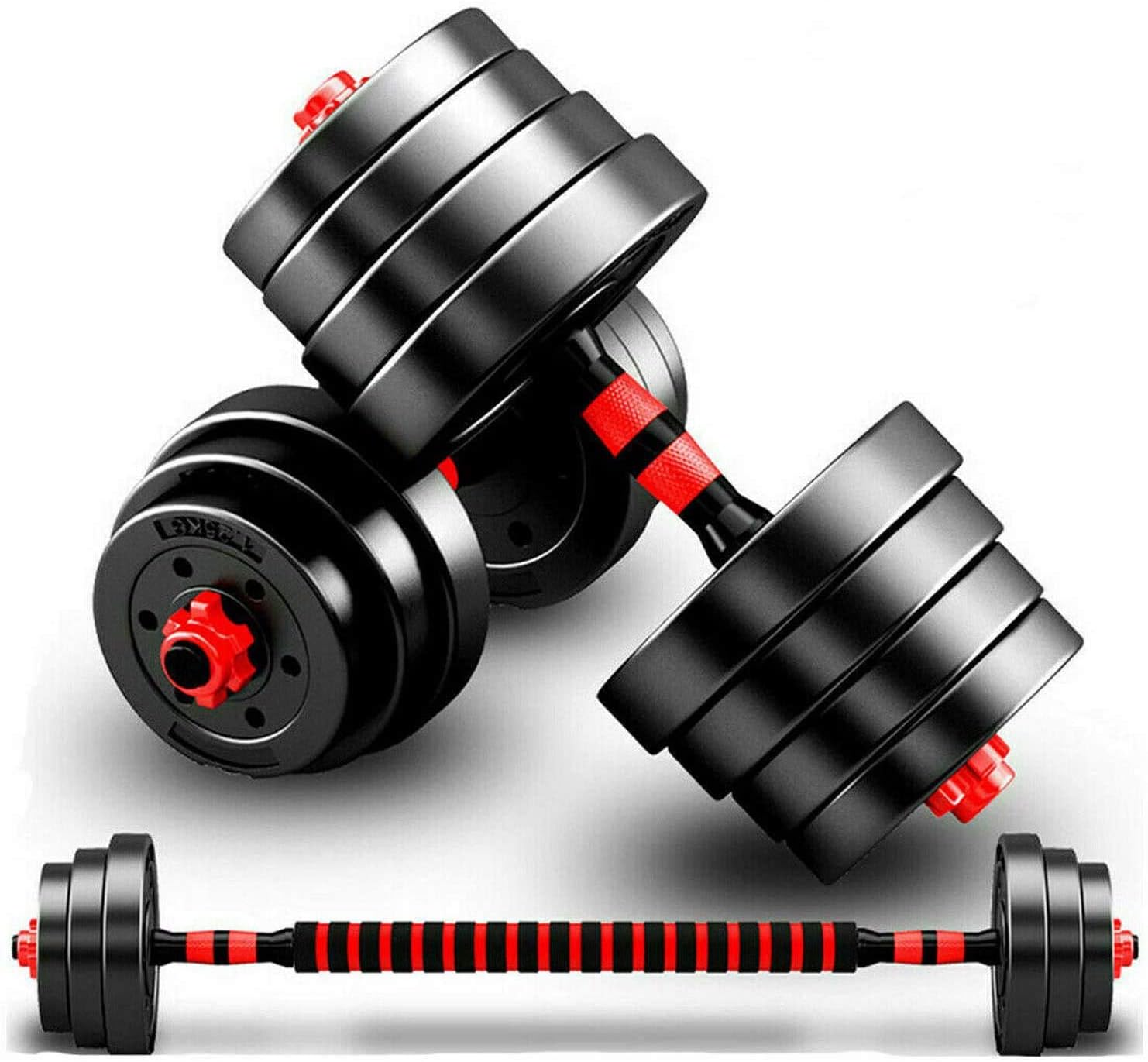 MaxStrength Adjustable Dumbbell Barbell Strength Training Weight Lifting Set Home Gym Bicep Vinyl Dumbell Pair 10kg, 15kg, 20kg, 25kg, 30kg