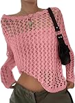 EVALESS Femmes Resort Porter 2026 Ressort Tops manches longues Crochet Hollow Out Tweater léger