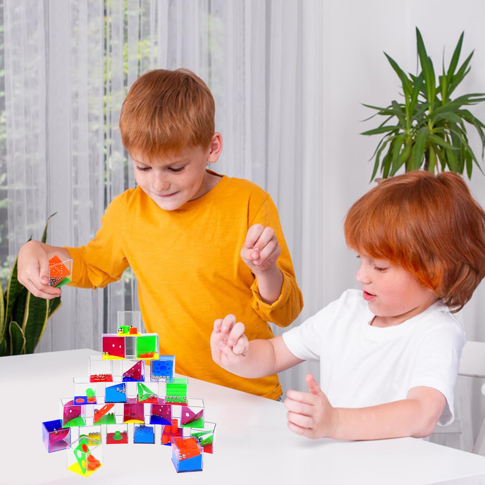 Newpop 24 Piezas Rompecabezas, Mini Puzzle, Regalos para Invitados Cumpleaños, Mini Juegos de Paciencia, Juego de Habilidad Niños Bola, Cubos Rompecabezas