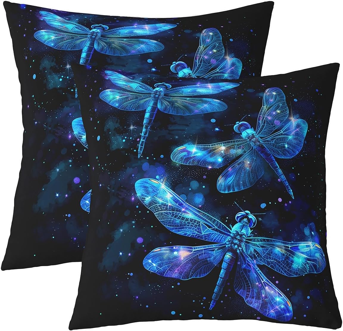 Lovely Owl Throw Pillow Covers 22x22 Inch Set of 2 Watercolor Purple Pink Flowers Dreamy Pillow Cases for Kids Teens Adults Cartoon Wild Animal Rustic Garden Style Cushion Covers for Bedroom