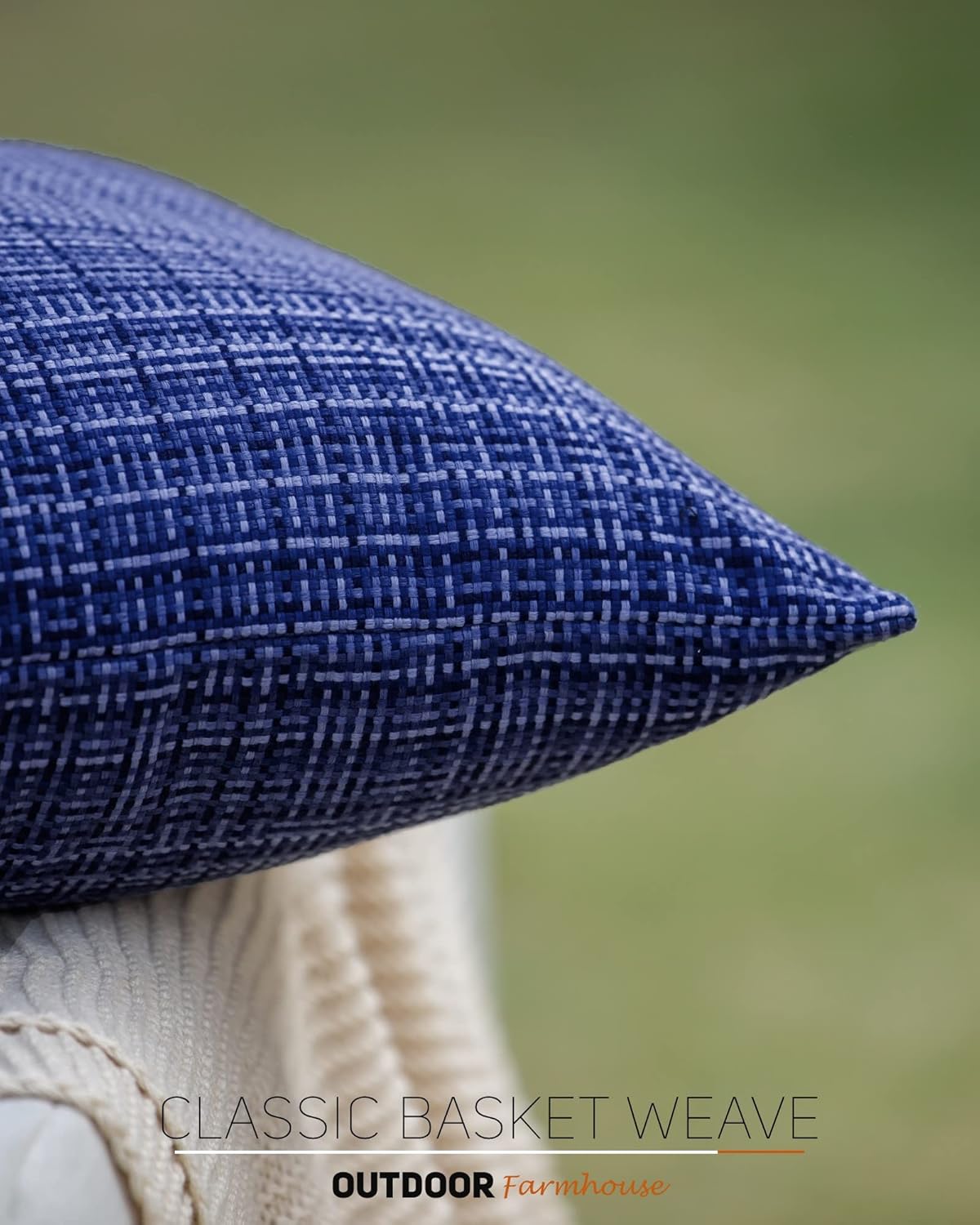 HPUK Farmhouse Outdoor Waterproof Throw Pillow Covers Pack of 2, 18x18 Inch Decorative Garden Cushion Covers for Patio Tent Balcony Bench Tent Couch Sofa, Solid Accent Pillow Covers, Navy : Patio, Lawn & Garden