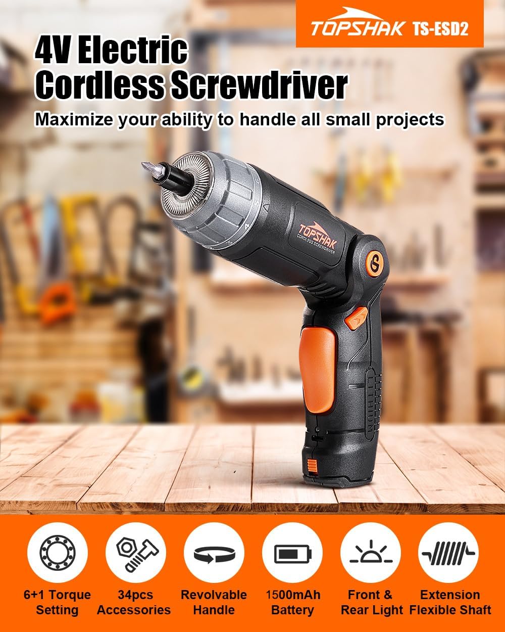 TS-ESD2 4V 1500mAh Cordless Electric Screwdriver For Repair Electric Scooter and Other Tool Set