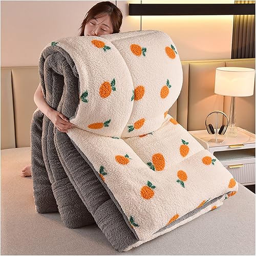 Miniatura 9 de ZTGL Edredón de fibra de terciopelo de cordero súper cálido, manta de invierno de 2 a 11.0lbs, edredón de terciopelo de doble cara grueso, cálido