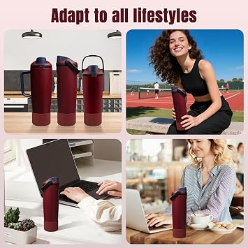 2PCS Silicone Boot Compatible with Owala 30oz & 40oz FreeSip Sway Bottles & Tumblers, Protective Anti-Slip Bottom Cover Sleeve for Freesip Sway Tumbler