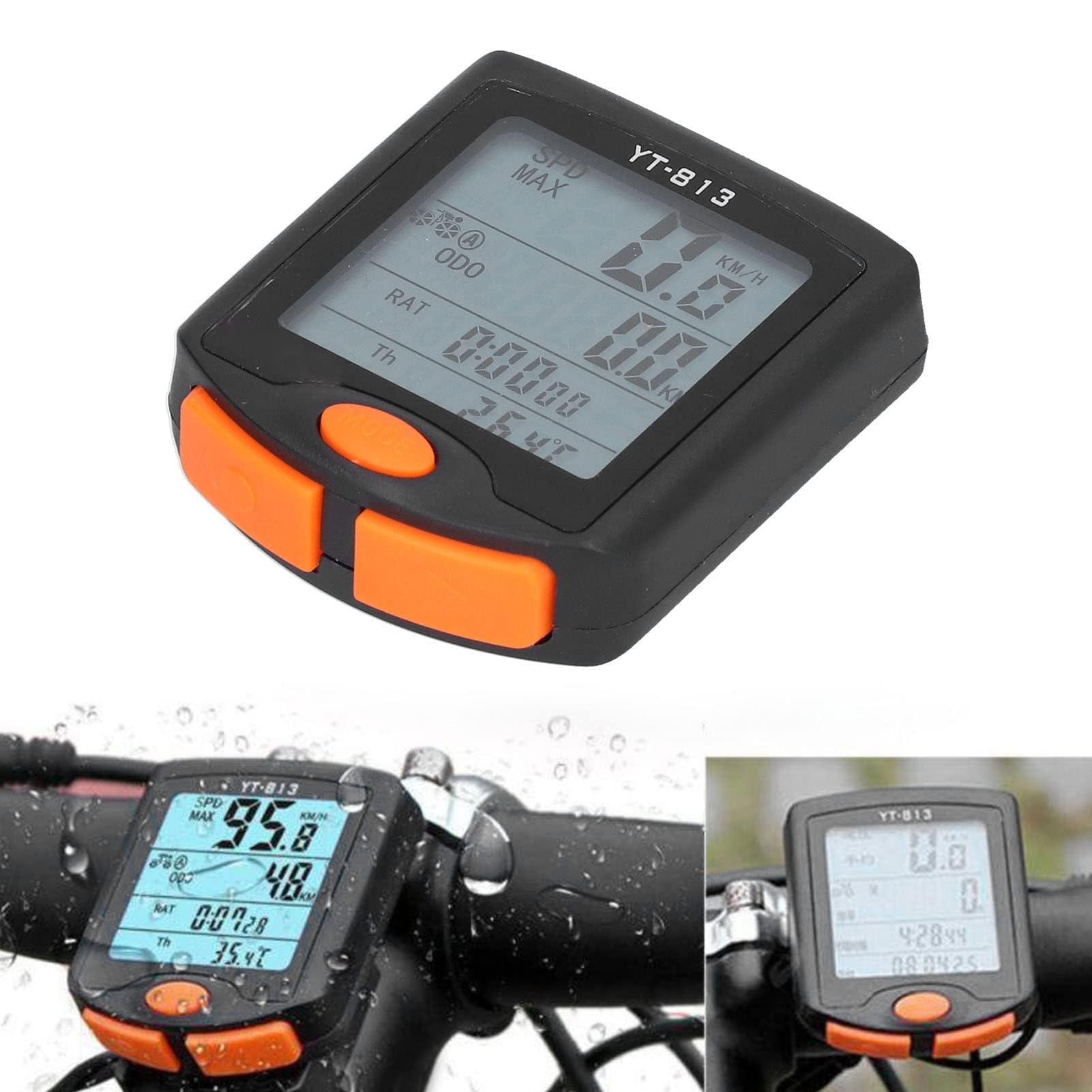 Ejoyous Computer da Bicicletta Digitale, Tachimetro per Bicicletta Wireless Impermeabile con Display Retroilluminato a LED, Tachimetro Automatico per Bicicletta con Supporto, Sveglia