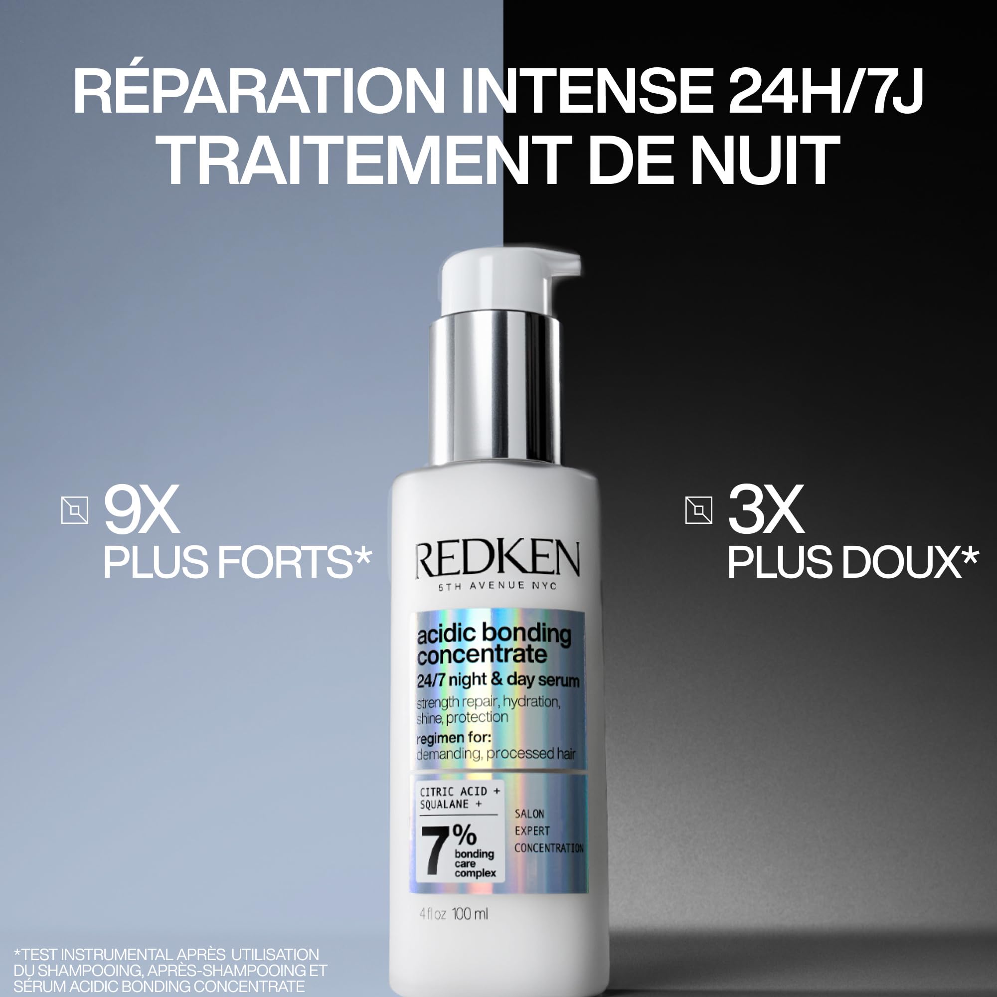 REDKEN - Routine Réparatrice - Shampoing + Après-Shampoing + Soin Sans Rinçage + Sérum - Renforce & Protège La Couleur - Sans Sulfates - Acide Citrique - Cheveux Abîmés - Acidic Bonding Concentrate