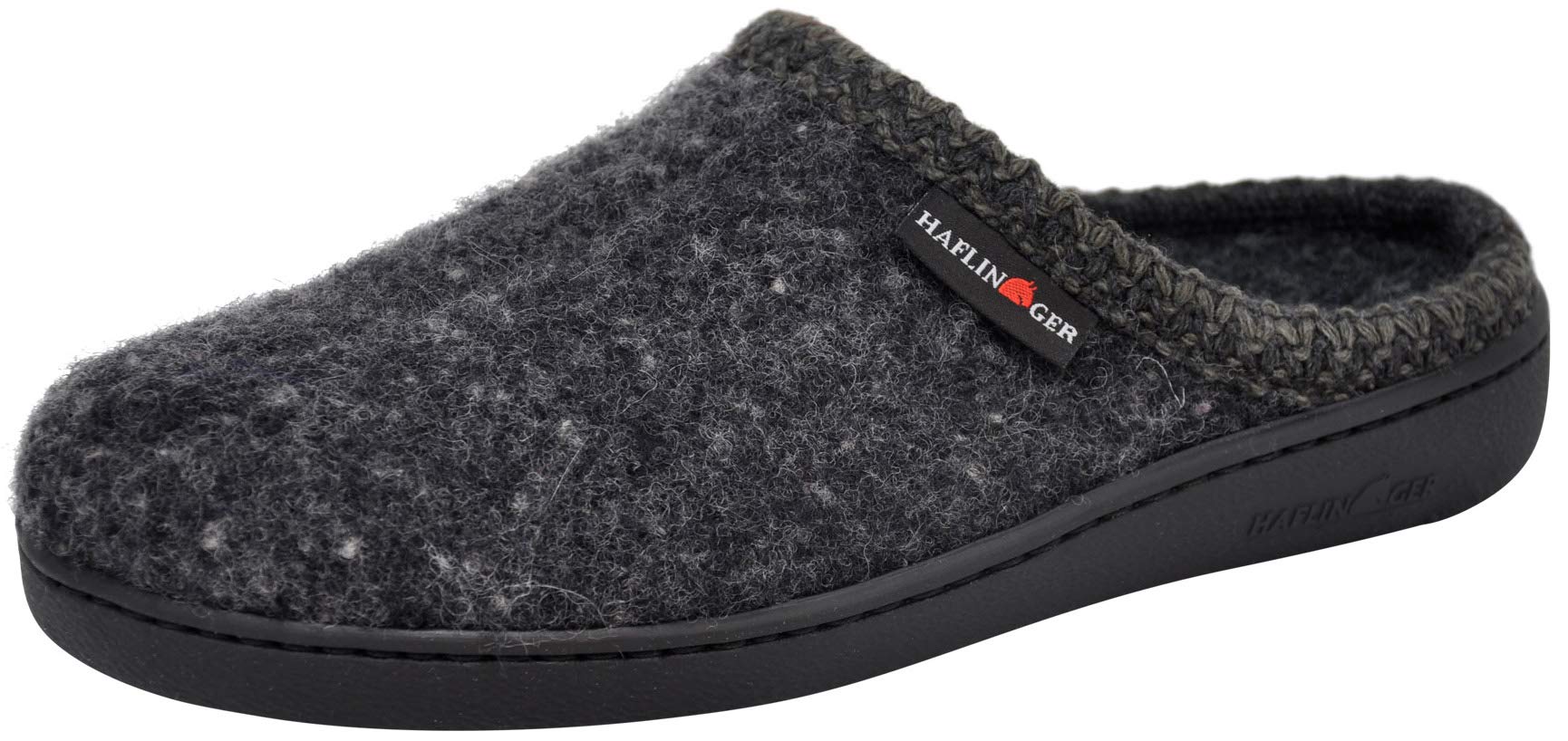 HAFLINGER Unisex-Adult AT Classic Slipper Dark Grey Speckle 11 Women 9 Men M US