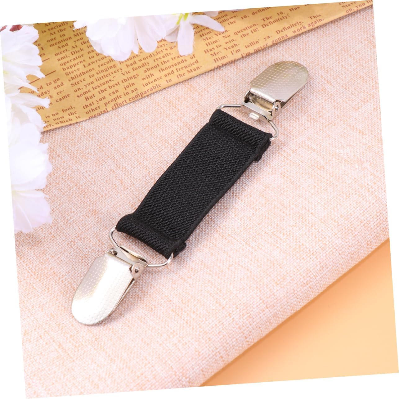 Mikinona 6Pairs Bed Sheet Slip Clips Multi Purpose Fixed Buckles for Sofa Cushions Elastic Alloy Grippers Non Slip Fasteners Secure Without Damage Black