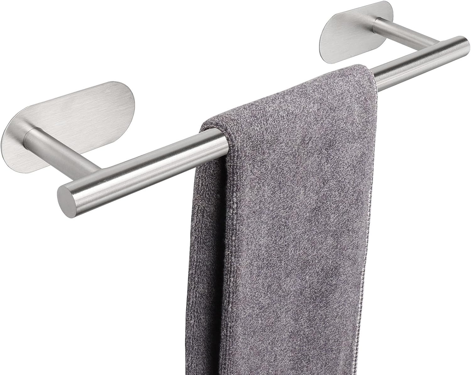 TocTen Self Adhesive Bathroom Towel Bar, Stick Towel Rack for Bathroom, Rustproof Stainless Steel Bath Towel Holder No Damage, Easy to Install Adhesive Towel Rod for Bathroom (Brushed Nickel, 16 Inch) (16 Inch Brushed Nickel) Thumbnail