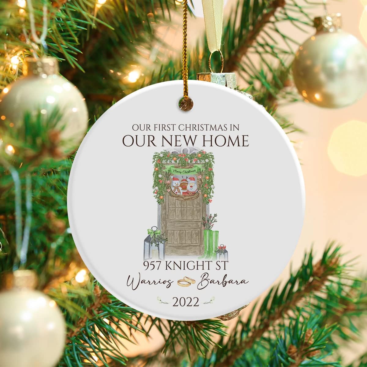 Personalized Our First Christmas In Our New Home 2022 Ornament, New Homeowner Custom Gift, Customized Name Address Photo Ornament, Xmas Keepsake Tree Decor, Xmas Tree Ornaments Hanging 3