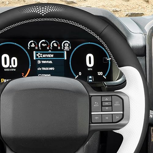 Miniatura 108 de MEWANT Hand Stitched Car Steering Wheel Wrap Cover for Ford F-150 2021-2023 / F-150 Lightning 2022-2023 Steering Wheel Accessories