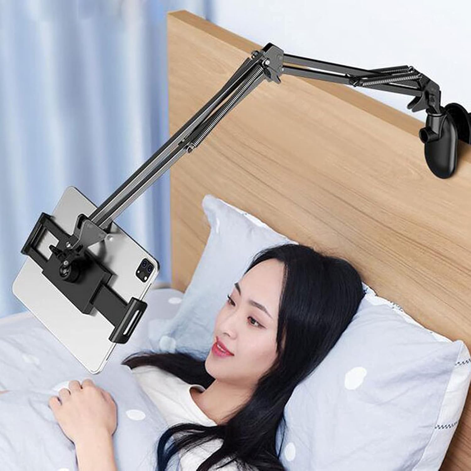 Lss9azznmm 携帯電話ホルダー タブレットスタンドクランプ デスク用 グースネック レイジーアーム 調節可能なベッドデスク