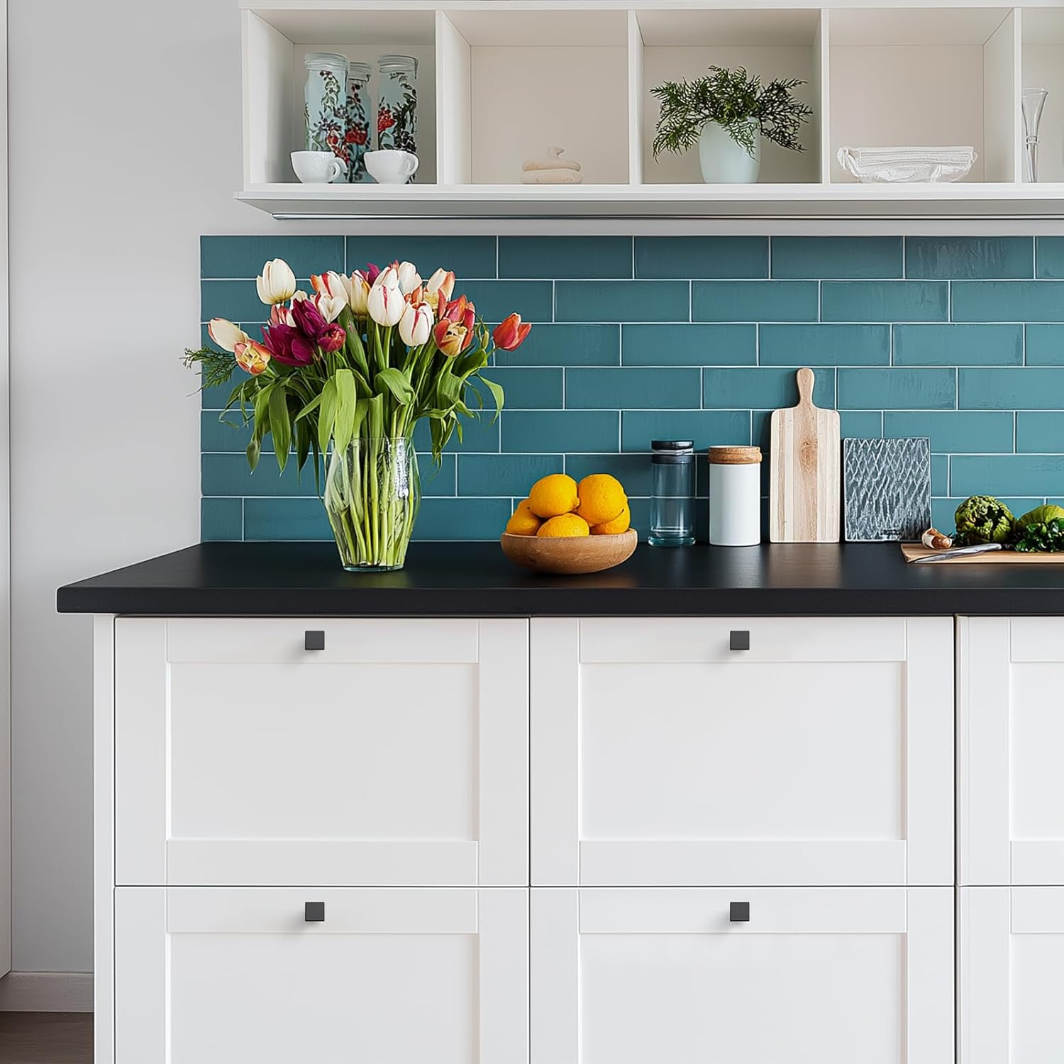 30 Pack Single Hole Matte Black Cabinet Knobs Solid Zinc Alloy Pulls for Kitchen Cupboard & Drawer Hardware