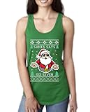 Santa Says 6 7 Six Seven Ugly Christmas Ladies Racerback Tank Top