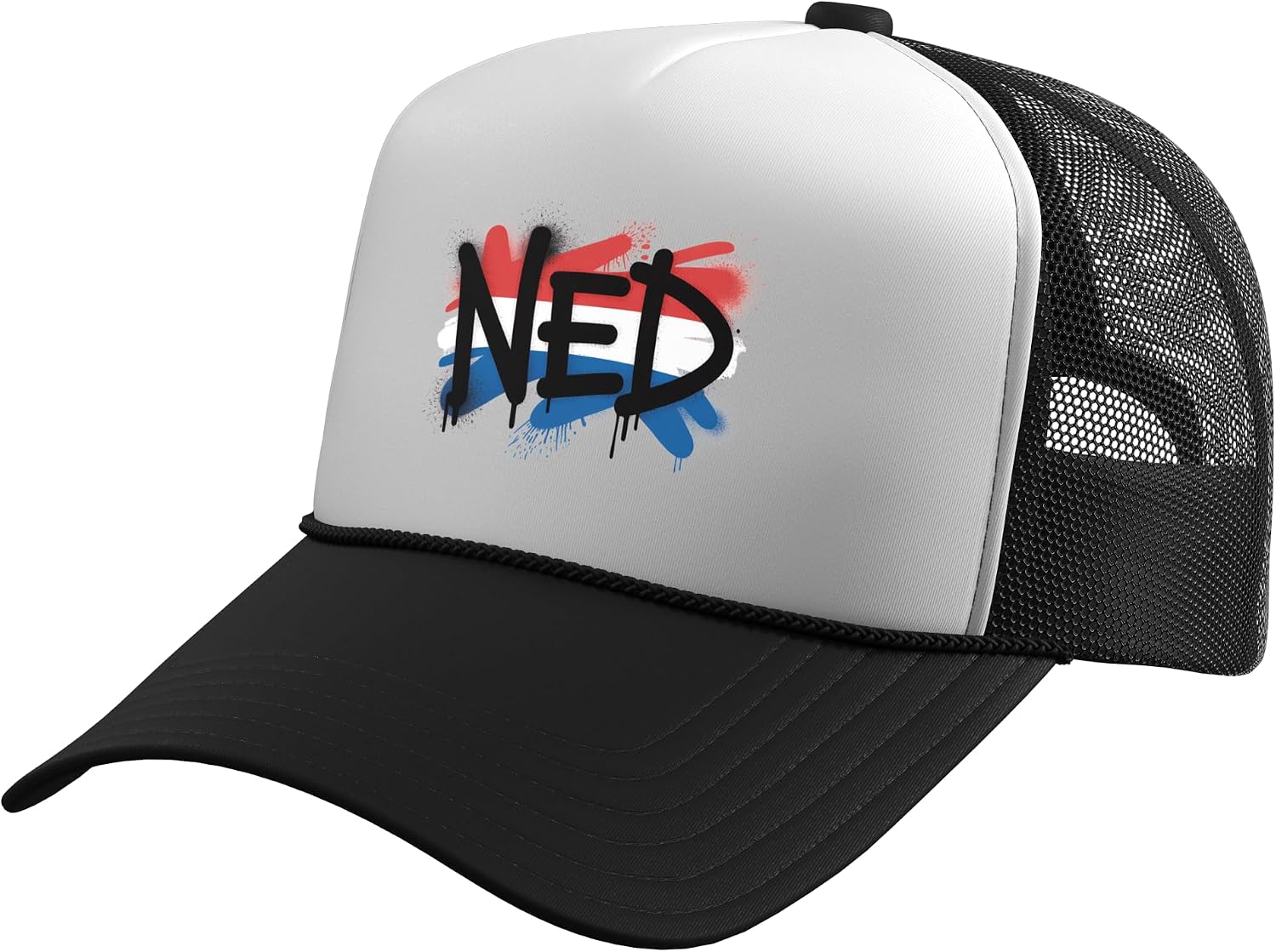 Netherlands Flag Nederland Dutch Pride Street Art Trucker Hat with Adjustable Mesh Back