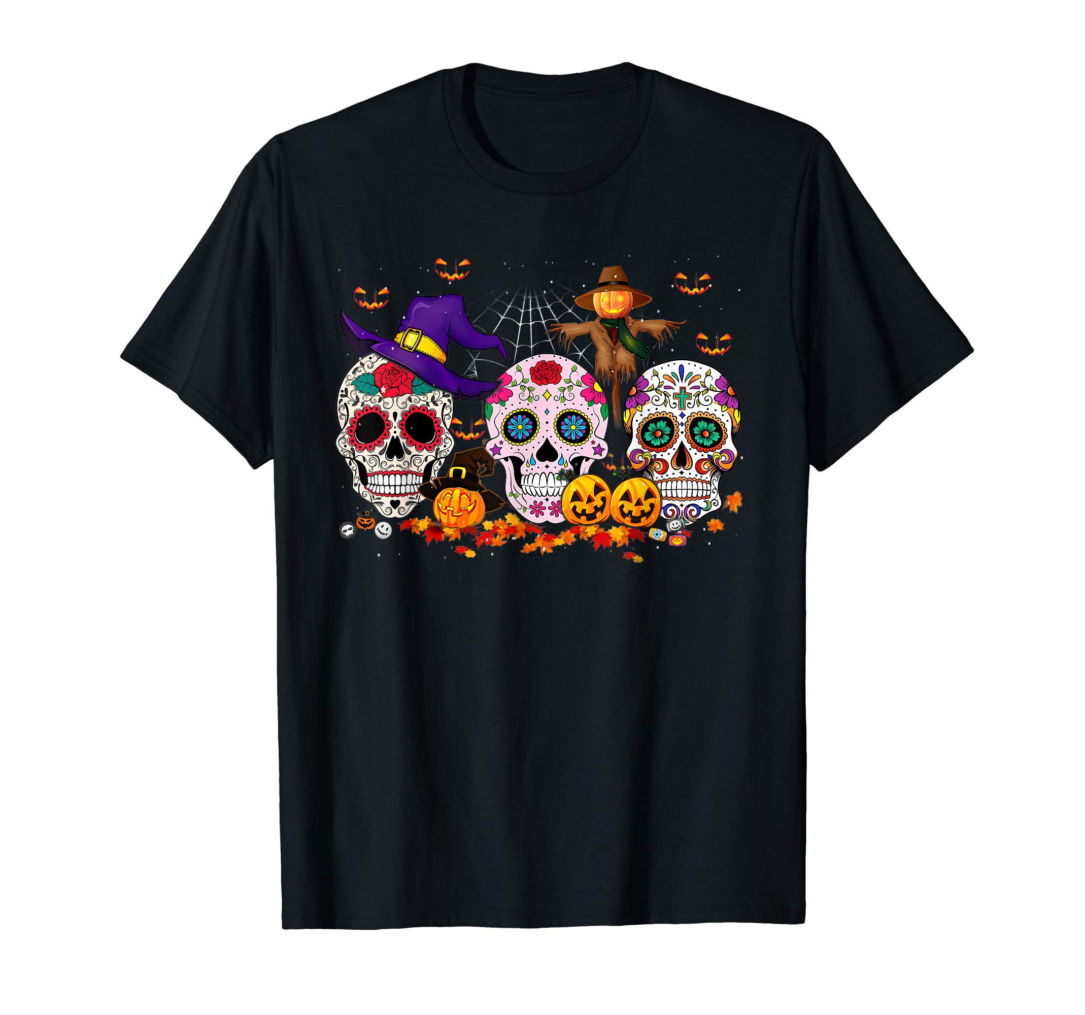 Sugar Skull Funny Halloween Shirts for Men Women Boys Kids T-Shirt