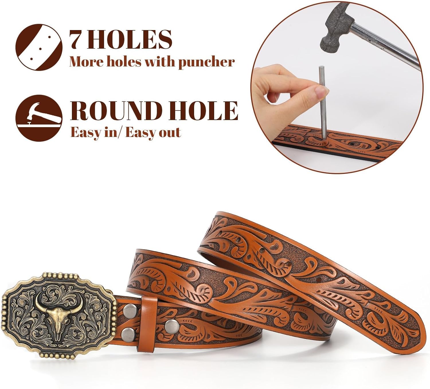 Tooled Belt Men's Western Leather Belts STETSON MEN'S TOOLED