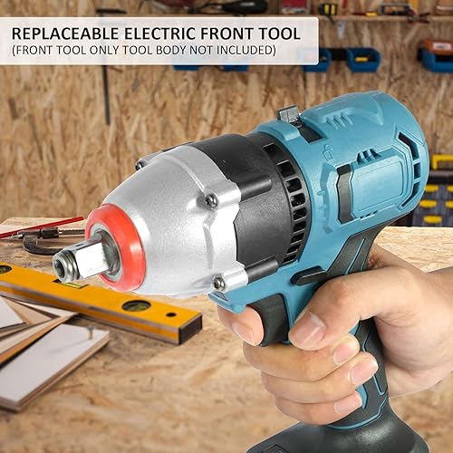 Miniatura 4 de Ghopy Llave de impacto 2800rmin 300NM Taladro de impacto eléctrico de alto par de 14 pulgadas 12 pulgadas, doble mandril inalámbrico, potente