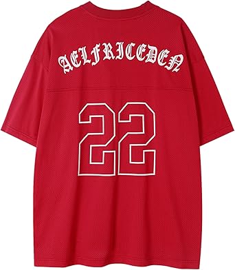Aelfric Eden Mens Jersey Shirts Mesh Print Number Unisex Oversized Graphic Tees Short Sleeve Casual T Shirt Y2k Tops