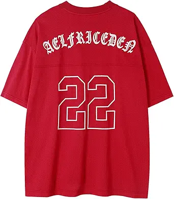 Aelfric Eden Mens Jersey Shirts Mesh Print Number Unisex Oversized Graphic Tees Short Sleeve Casual T Shirt Y2k Tops