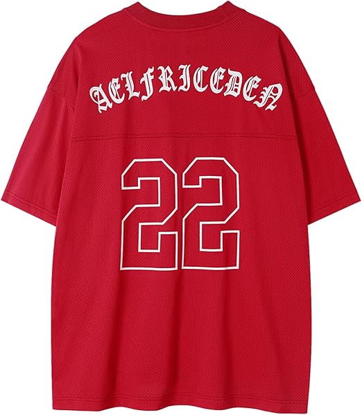 Aelfric Eden Mens Jersey Shirts Mesh Print Number Unisex Oversized Graphic Tees Short Sleeve Casual T Shirt Y2k Tops