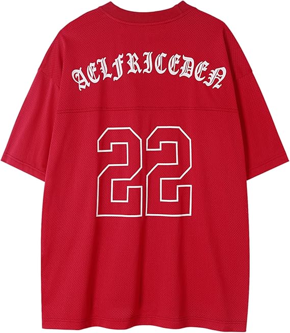 Aelfric Eden Mens Jersey Shirts Mesh Print Number Unisex Oversized Graphic Tees Short Sleeve Casual T Shirt Y2k Tops