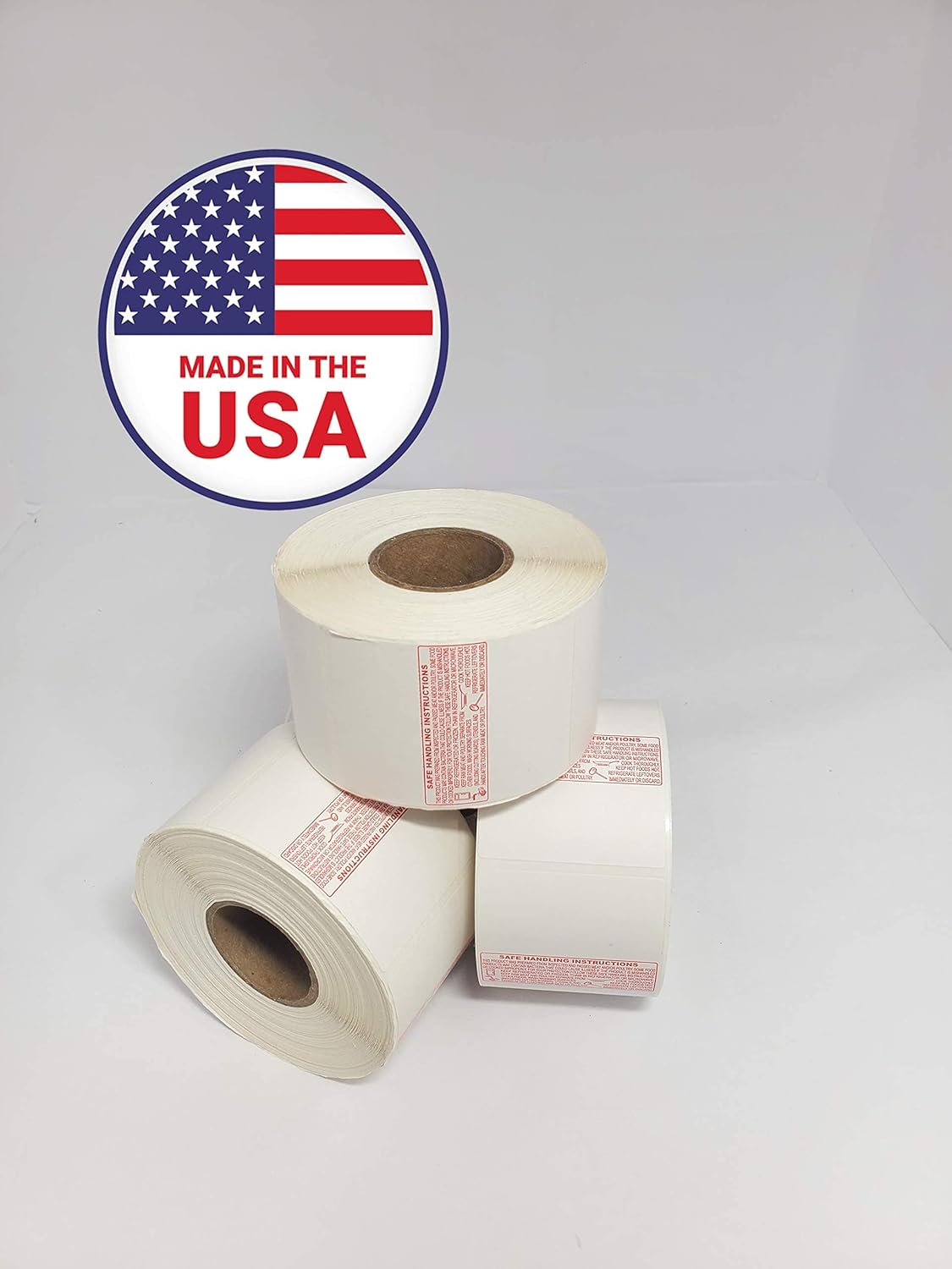 Aquos Bizerba Scale Labels 8414 – Thermal Scale Paper Rolls with Safe Handling Instructions | Compatible with Bizerba & Multiple Food Label Printer Systems (8414, 12 Rolls)