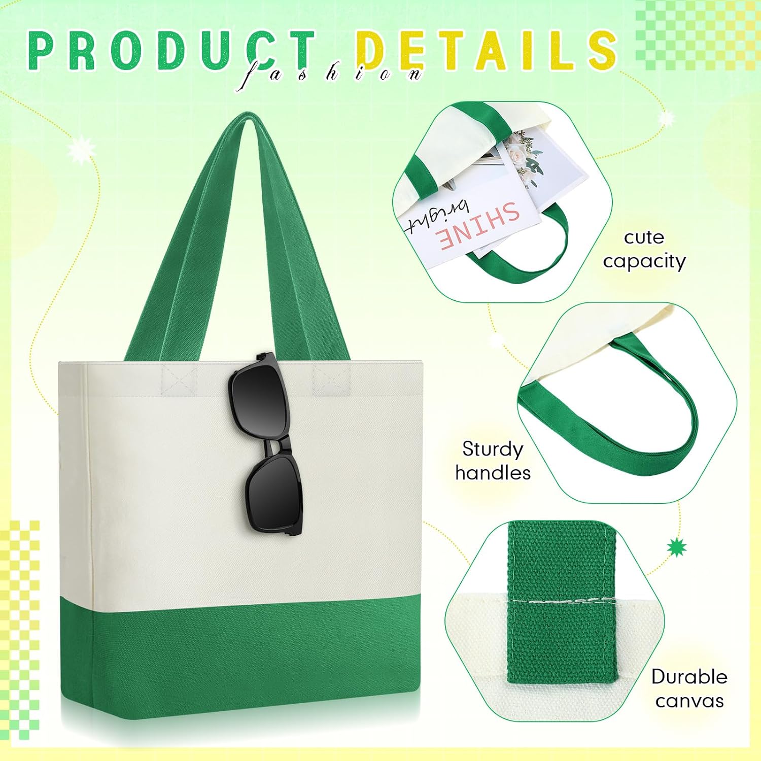 Sanwuta 6 Pcs Mini Canvas Tote Bags, Small Canvas Bags, Multicolor image 4