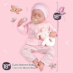 JIZHI Lifelike Reborn Baby Dolls - 18 inch Soft Body Realistic Newborn Baby Dolls American Sleeping Girl Dolls with Clothes and Toy Accessories Gift for Kids Age 3+