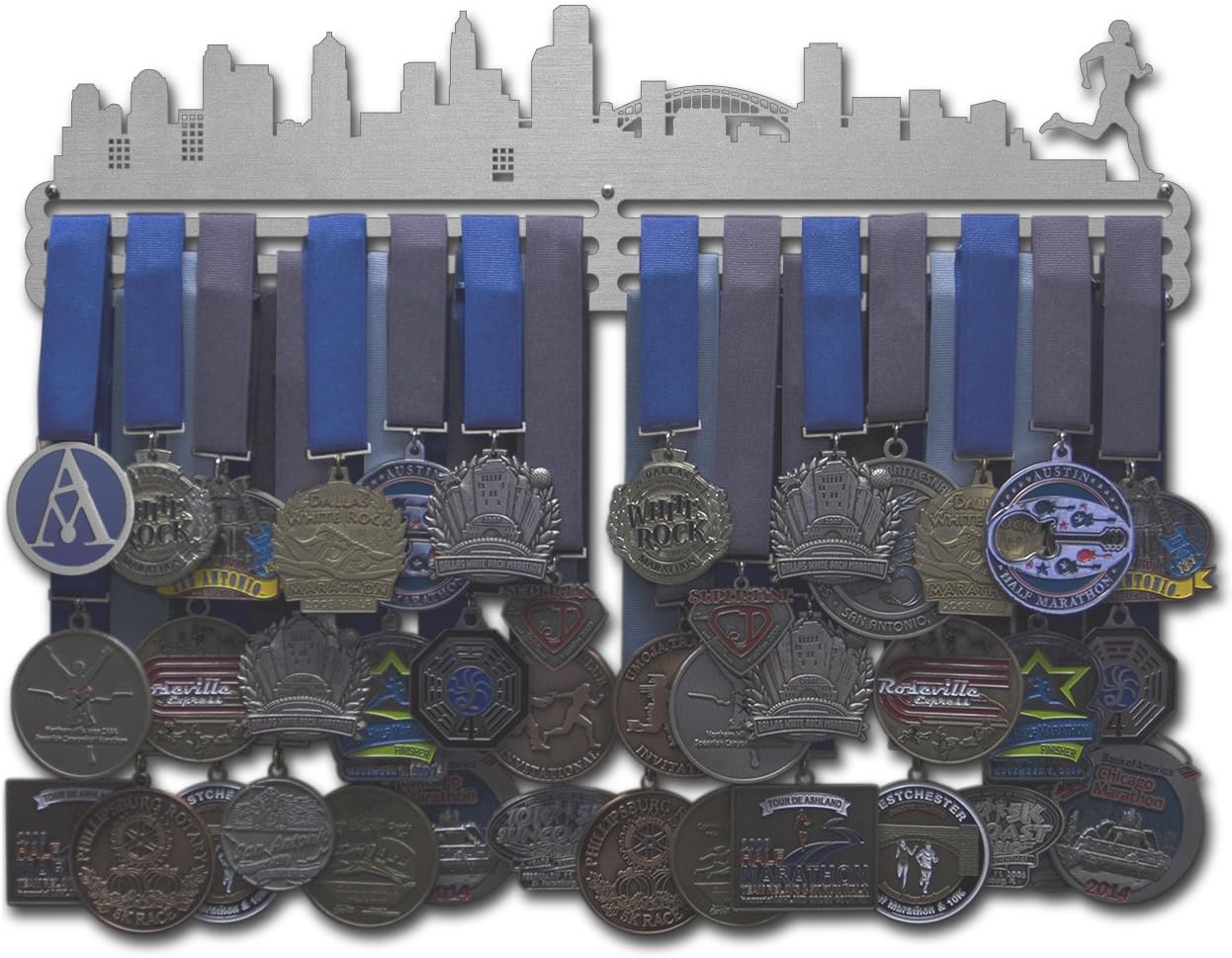 Allied Medal Hangers - Cityscape - Male or Female Runner - Multiple Variations Offered - Medal Holder Display Rack