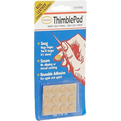Colonial Needle Co Leather Thimble Pad 1 Sheet of 12 Pads