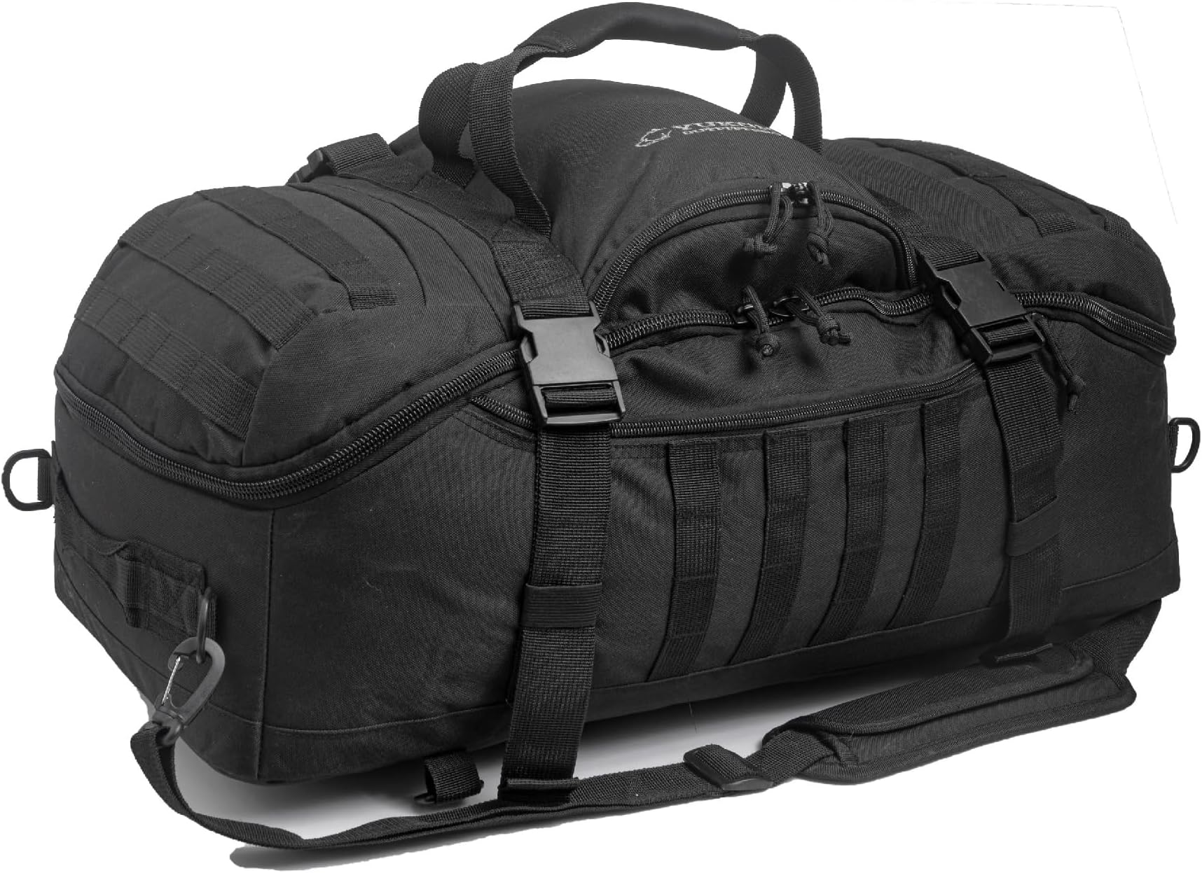 Bugout Bag - EDC Durable 600D Polyester 55L Tactical Duffel & Backpack for Travel, Prepping & Outdoor Use - Black
