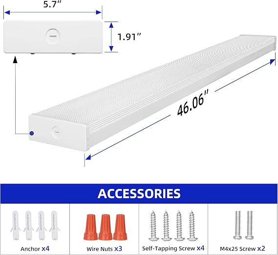 hykolity 4FT 5.7 W LED Wraparound Light with 40W 4400LM 4000K, Hardwired