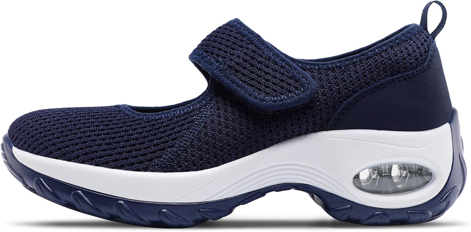 STQ Womens Walking Shoes Non Slip Orthopedic Shoes Adjustable Mary Jane Shoes - Image 9