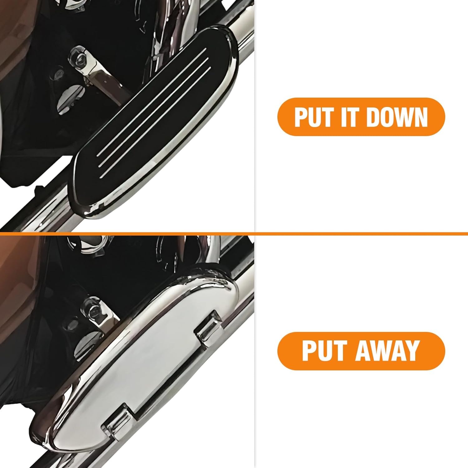 XFMT Motorcycle Chrome Passenger Footboard Floorboard with Mount Bracket For Harley Streamline Style Touring Road King Street Glide Road Glide Electra Glide Ultra Classic 1993-Later