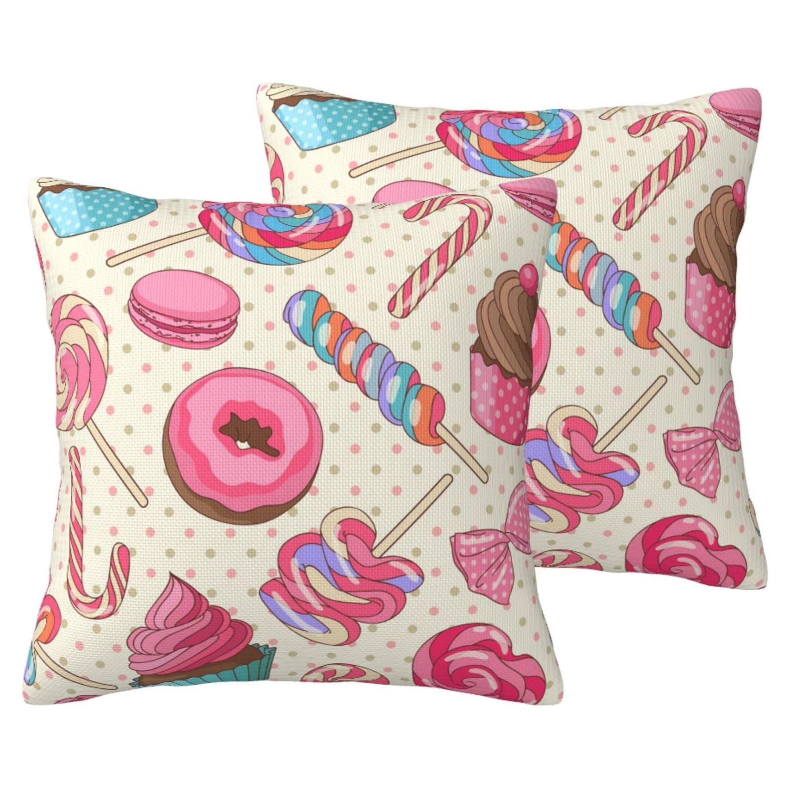 Taies d'oreiller en lin imitation motif sucettes chic pour canapé salon