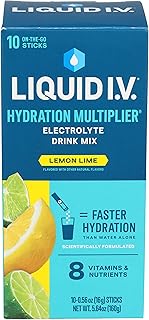 LIQUID IV Lemon Lime Hydration Drink Mix 10 Count, 0.56 OZ