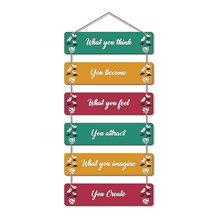 Artvibes Beautiful Motivational Quote Designer Wooden Wall Hanging for HomeDecor| Office| Gift| BedRoom| LivingRoom (WH_3216N, Set of 6) (Multi 6)