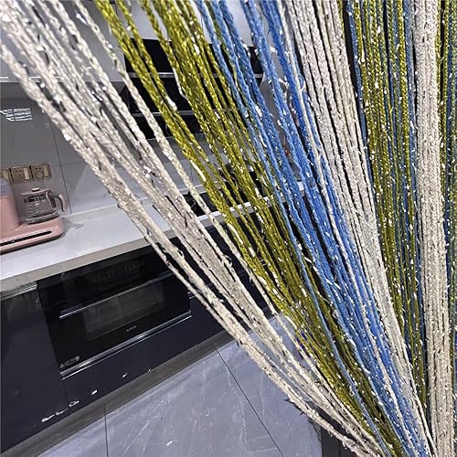 Miniatura 3 de Cortina decorativa separadora de ambientes, diseño de cadenas con flecos de cristal, 78.7 x 39.3 pulgadas, de Eve Split