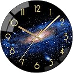 VIKMARI 12" Black Gold Marble Silent Wall Clock Salle de bain Salon Décor , Batterie moderne , Occasion Non-Ticking Round Quartz Marble Texture Clock Or mains Rustique Golden Kitchen Decor