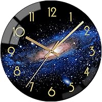 Vista 10 de VIKMARI Reloj de pared moderno de 8 pulgadas, accesorios estéticos de decoración negra y dorada, relojes aurora silenciosos inusuales sin tictac