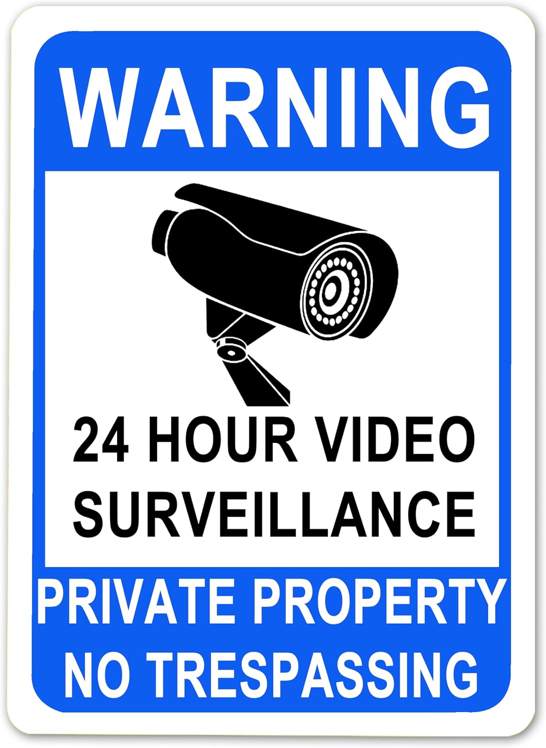 Metal Tin Signs- Private Property No Trespassing Sign,Video Surveillance Signs Outdoor,Indoor,Security Camera Sign for Home,Business,Driveway Alert, Office,Shop,Market,12x8 in