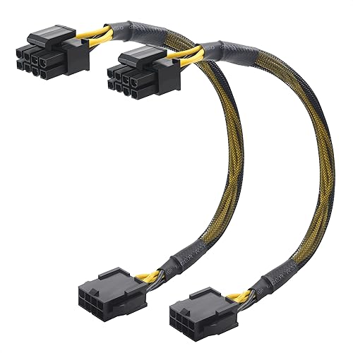 Cable Matters 2-Pack 8 Pin EPS CPU Extension Cable - 10 Inches, 8-Pin ATX/CPU Power Cable Male to Female