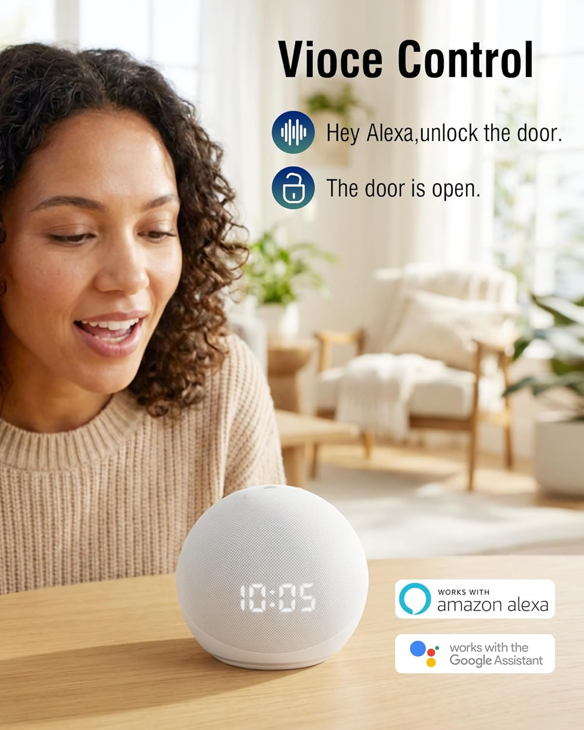 LeLoupFidele Smart Lock with Built-in Wi-Fi, Keyless Entry Door Lock with Touchscreen Keypad, App Remote Control, Auto Lock, Compatible with Alexa, Easy Installation for Front & Back Door